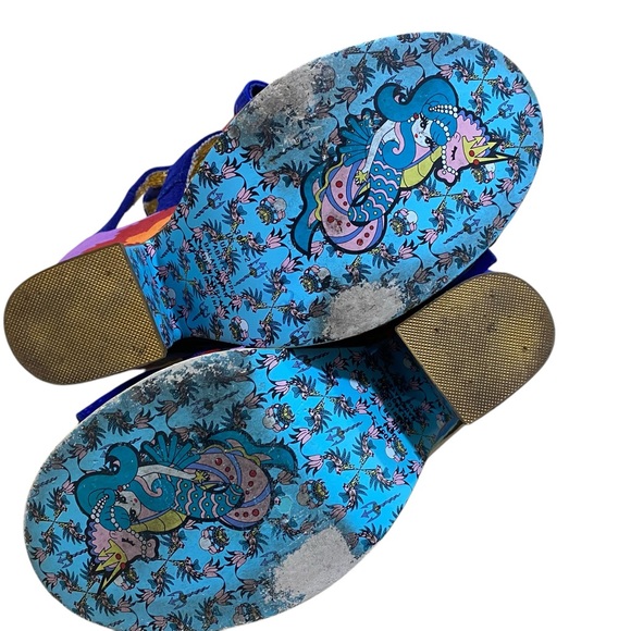 Irregular Choice Royal Blue and Gold Bow Heels - Picture 9 of 10